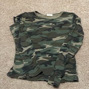 T.La Green Camouflage Top